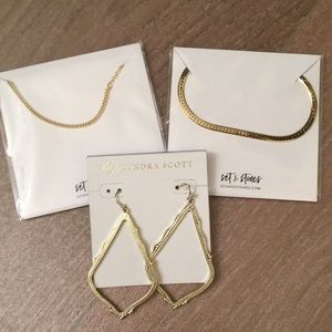 Kendra Scott earrings bracelet necklace set stone